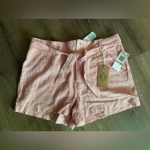 Mason & Belle Evelynna Linen tie waist short size 12